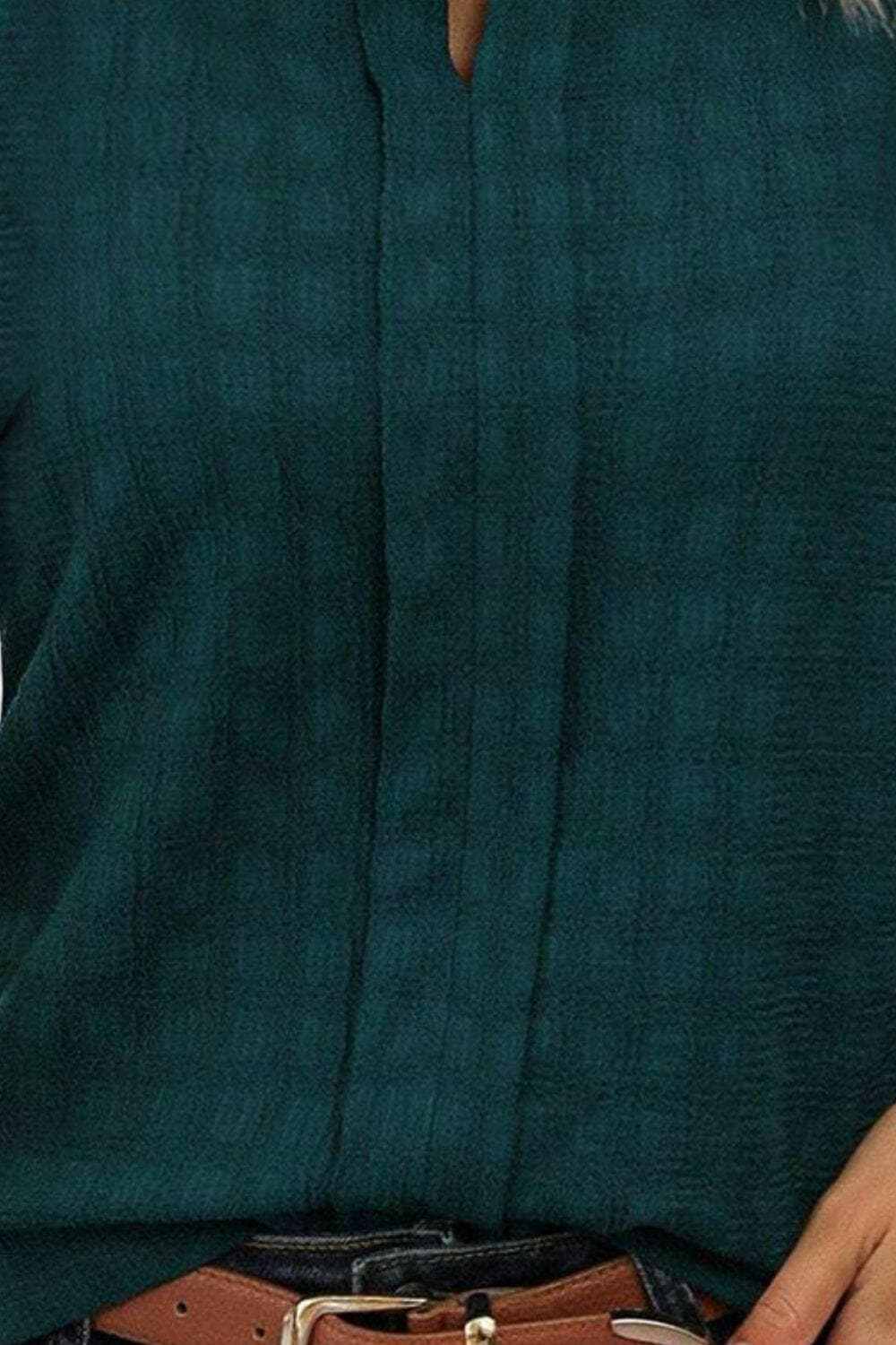 Chic notched sleeve blouse in soft fabric - Love Salve